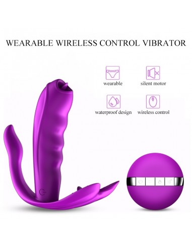 Stymulator Łechtaczki i Puntu G z Języczkiem do Majteczek na Pilota - Wibratory Motylki - 12