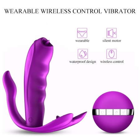 Stymulator do majtek Silicone Panty Vibrator - silikonowy masażer z 7 funkcjami wibracji, podgrzewaniem, ruchomym języczkiem i p - 12