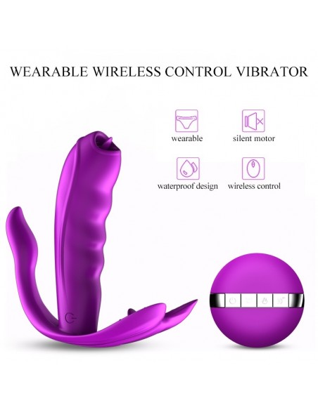 Stymulator Łechtaczki i Puntu G z Języczkiem do Majteczek na Pilota - Wibratory Motylki - 12