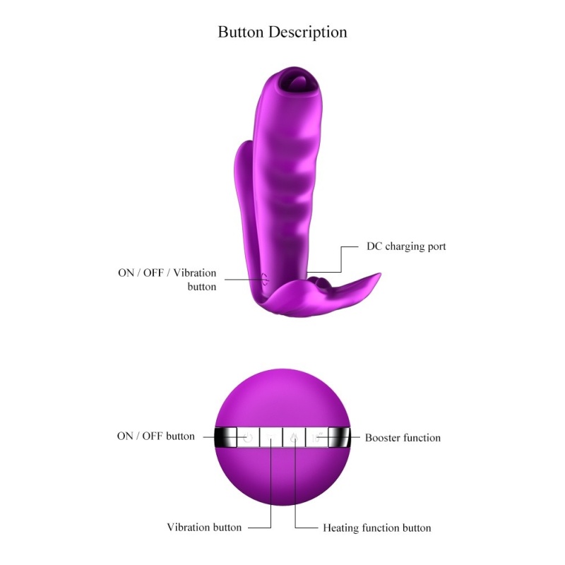 Stymulator do majtek Silicone Panty Vibrator - silikonowy masażer z 7 funkcjami wibracji, podgrzewaniem, ruchomym języczkiem i p - 14
