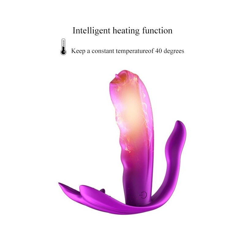 Stymulator do majtek Silicone Panty Vibrator - silikonowy masażer z 7 funkcjami wibracji, podgrzewaniem, ruchomym języczkiem i p - 15