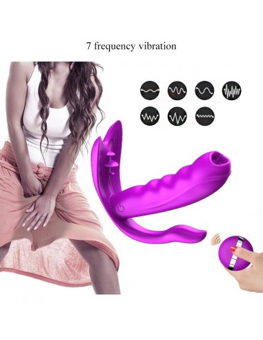 Stymulator Łechtaczki i Puntu G z Języczkiem do Majteczek na Pilota - Wibratory Motylki - 16