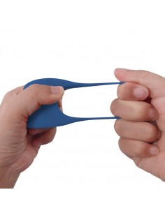 Pierścień z wibracjami Silicone Ring Niebieski Usb 7 Funkcji + Elektrostymulacja - Pierścienie erekcyjne wibrujące - 1 2