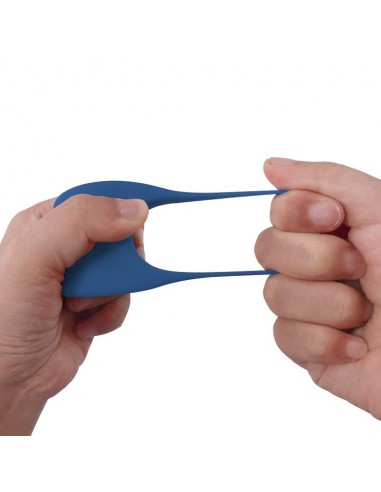 Pierścień z wibracjami Silicone Ring Niebieski Usb 7 Funkcji + Elektrostymulacja - Pierścienie erekcyjne wibrujące - 2