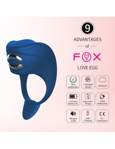 Pierścień z wibracjami Silicone Ring Niebieski Usb 7 Funkcji + Elektrostymulacja - Pierścienie erekcyjne wibrujące - 6