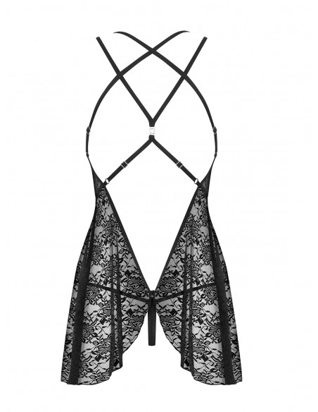 860-Bab-1 Babydoll I Stringi Czarna   - Babydoll - 6