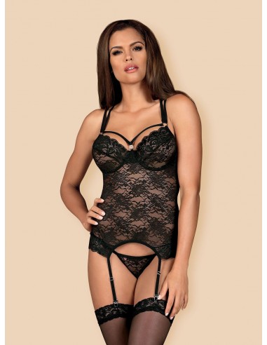 Zestaw 860-Cor-1 Gorset I Stringi Czarny - Komplety bielizny erotycznej - 3