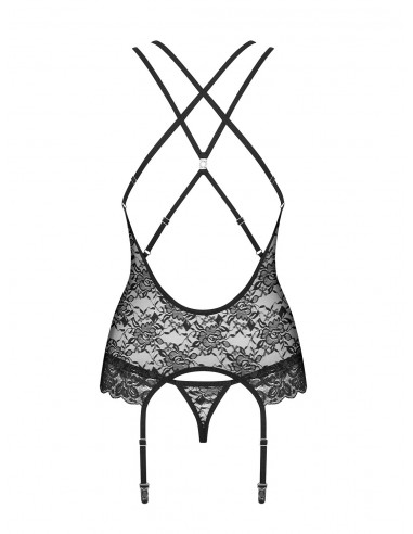 Zestaw 860-Cor-1 Gorset I Stringi Czarny - Komplety bielizny erotycznej - 6