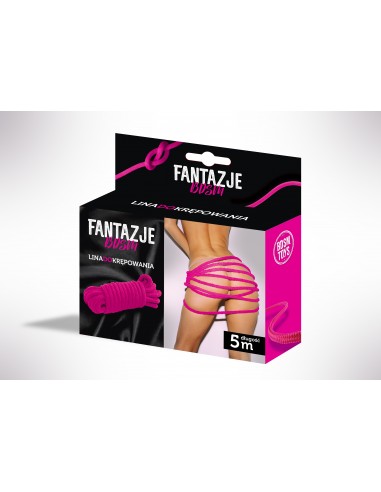 Fantazje BDSM Lina do krępowania Różowe - Liny, sznury BDSM - 1