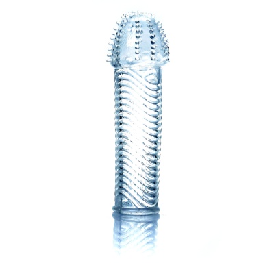 Stymulator-Penis Sleeve - elastyczna nakładka na penisa z wypustkami, długość całkowita 14 cm - 1 2