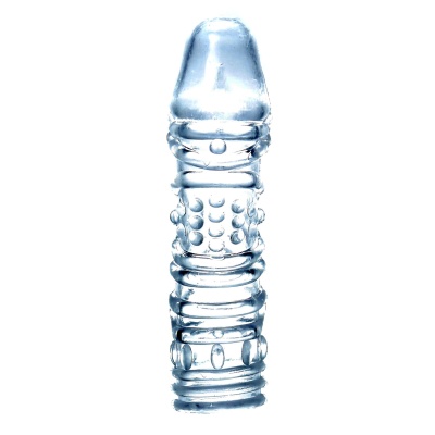 Stymulator Penis Sleeve - elastyczna nakładka na penisa z wypustkami, 14,5 cm - 1