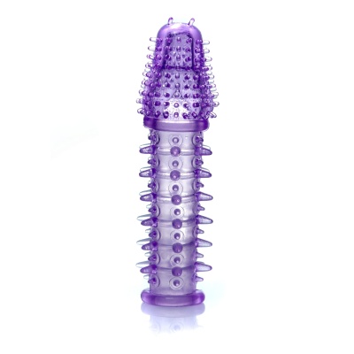 Nakładka na penisa Penis Sleeve - elastyczny żel z wypustkami i guzkami, długość 13,5 cm - 1