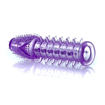 Nakładka na penisa Penis Sleeve - elastyczny żel z wypustkami i guzkami, długość 13,5 cm - 1 2