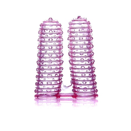 Nakładki na palce Fingers Pink - podwójna tekstura prążkowano-wypustkowa, elastyczne, dopasowane do palca, 2 szt. - 1
