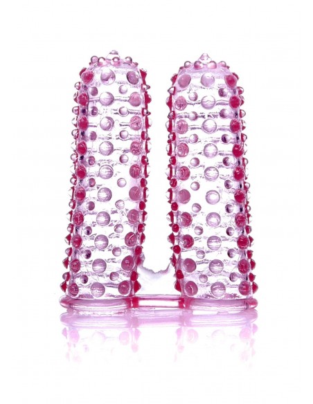 Stymulujące nakładki na palce Wonderful Fingers Pink - Nakładki na palce - 2