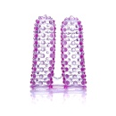 Stymulator Wonderful Fingers Purple - dwustronne nakładki na palce z teksturą prążkowaną i wypustkową - 2