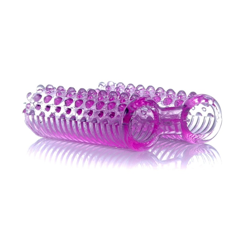 Stymulator Wonderful Fingers Purple - dwustronne nakładki na palce z teksturą prążkowaną i wypustkową - 3