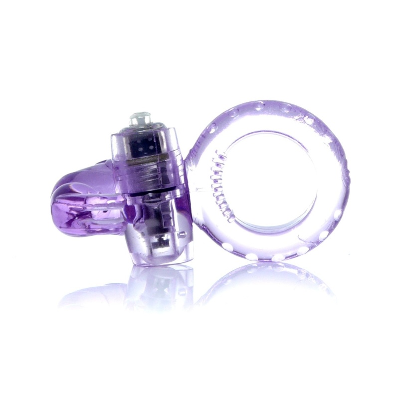 Pierścień erekcyjny Rabbit Vibro CockRing Purple - wibrujący stymulator z wypustką na łechtaczkę, TPR/ABS, zasilanie bateryjne - 6