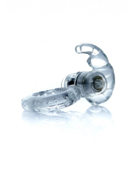 Pierścień na Penisa wibrujący Rabbit Vibro Cockring Clear - Pierścienie erekcyjne wibrujące - 1