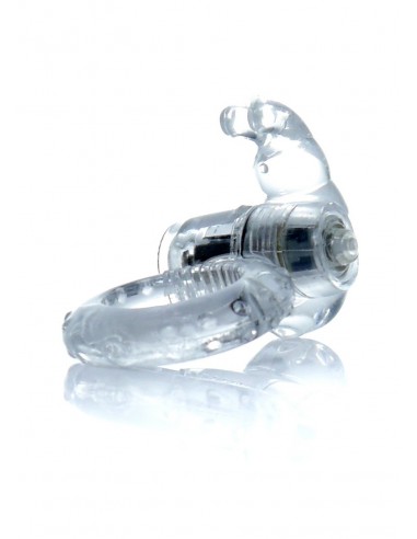 Pierścień na Penisa wibrujący Rabbit Vibro Cockring Clear - Pierścienie erekcyjne wibrujące - 3