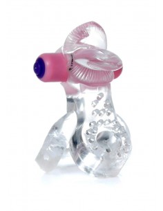 Pierścień na Penisa wibrujący Tongue Vibro Cockring Clear - Pierścienie erekcyjne wibrujące - 1 2