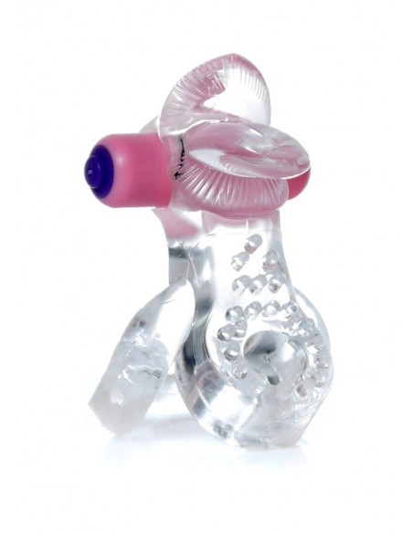 Pierścień na Penisa wibrujący Tongue Vibro Cockring Clear - Pierścienie erekcyjne wibrujące - 2