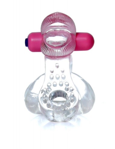 Pierścień na Penisa wibrujący Tongue Vibro Cockring Clear - Pierścienie erekcyjne wibrujące - 3
