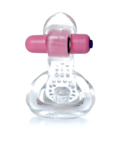 Pierścień na Penisa wibrujący Tongue Vibro Cockring Clear - Pierścienie erekcyjne wibrujące - 5