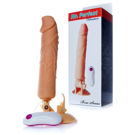 Wibrator Mr. Perfect Vibration 12 funkcji z przyssawką i realistyczną teksturą silikonową - 2
