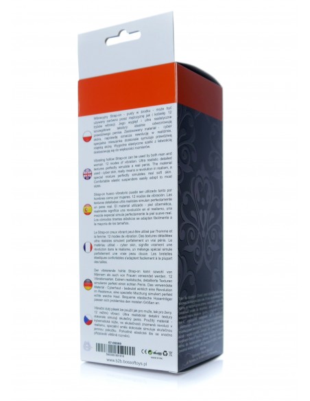 Strapon Z Wibracjami Vibrating Hollow Strap-On - Cyber Skin - Strap-ony, dilda na pasku z wibracją - 9