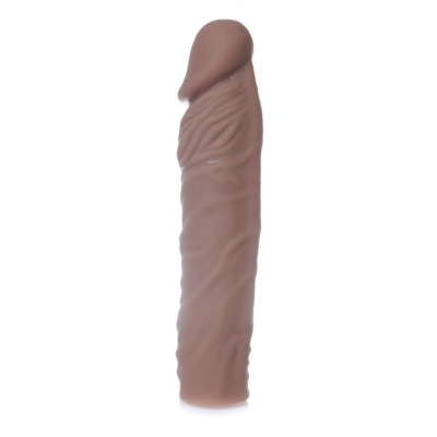 Nakładka na penisa Perfect Sleeve Mulatto - przedłużająca o 7 cm, pogrubiająca obwód o 1 cm, długość całkowita 19 cm - 1
