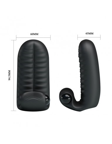 Wibrująca nakładka na palce PRETTY LOVE - Abott Double Finger Vibrator Black - Nakładki na palce - 5