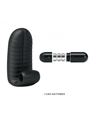 Wibrująca nakładka na palce PRETTY LOVE - Abott Double Finger Vibrator Black - Nakładki na palce - 6