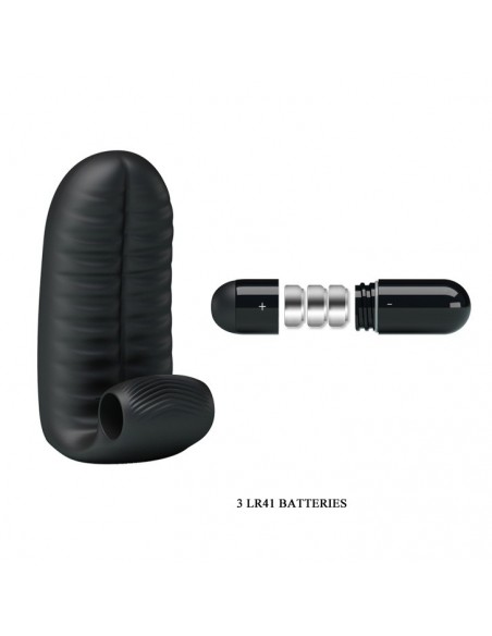Wibrująca nakładka na palce PRETTY LOVE - Abott Double Finger Vibrator Black - Nakładki na palce - 6