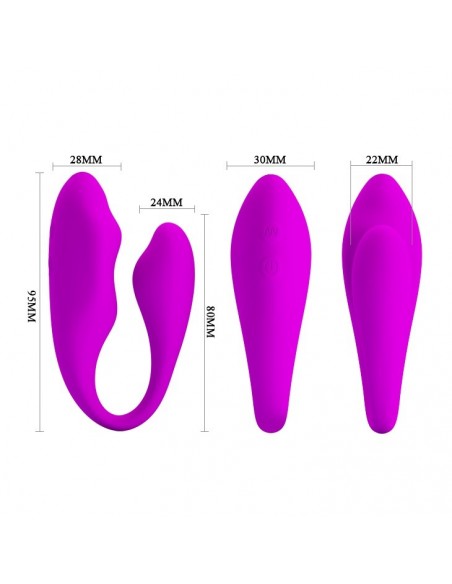 Stymulacja dla Par Pretty Love - Bernie 30 Vibrations Usb - Stymulatory i wibratory dla par - 6