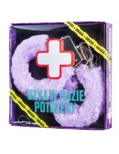 Awaryjne Kajdanki Fioletowe - Śmieszne gadżety, prezenty - 1