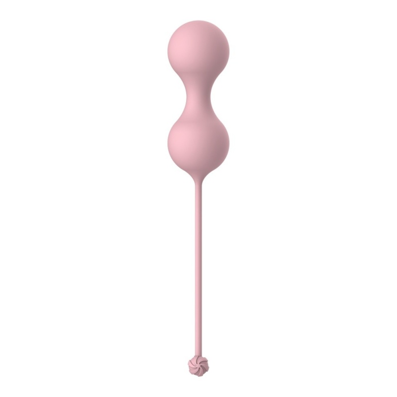 Kulki dopochwowe Carmen Tea Rose - hipoalergiczny silikon z przesuniętym środkiem ciężkości, 18,3 cm - 2