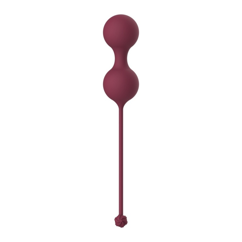 Kulki dopochwowe Love Story Diva Wine Red - silikon, przesunięty środek ciężkości, długość 17,8 cm - 3