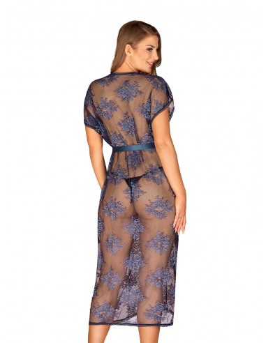 Flowlace Peniuar Niebieski - Szlafroki, kimona - 2