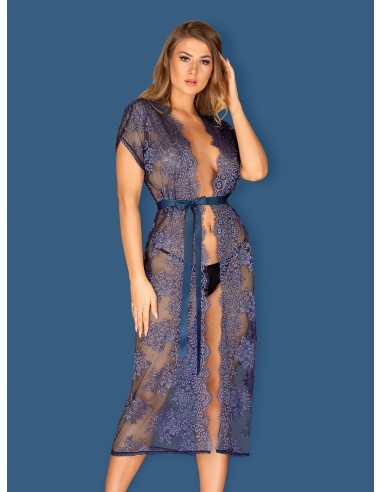 Flowlace Peniuar Niebieski - Szlafroki, kimona - 3