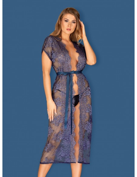 Flowlace Peniuar Niebieski - Szlafroki, kimona - 3