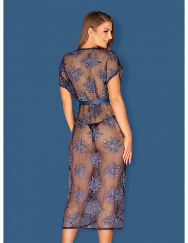 Flowlace Peniuar Niebieski - Szlafroki, kimona - 4