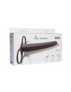 Strapon Pure Passion Gimlet Double Penetration Nozzle Black - Strap-ony, dilda na pasku bez wibracji - 1