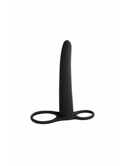 Strapon Pure Passion Gimlet Double Penetration Nozzle Black - Strap-ony, dilda na pasku bez wibracji - 2