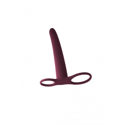 Pierścień erekcyjny z penetratorem Double Penetration Gimlet - hipoalergiczny silikon, długość 16 cm - 1 2