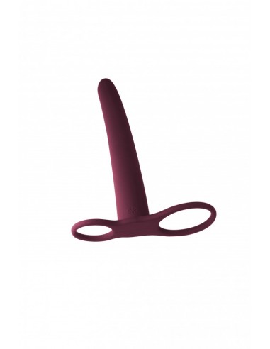 Strapon Pure Passion Double Penetration Gimlet Wine Red - Strap-ony, dilda na pasku bez wibracji - 2