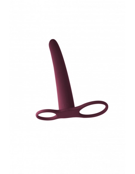 Strapon Pure Passion Double Penetration Gimlet Wine Red - Strap-ony, dilda na pasku bez wibracji - 2