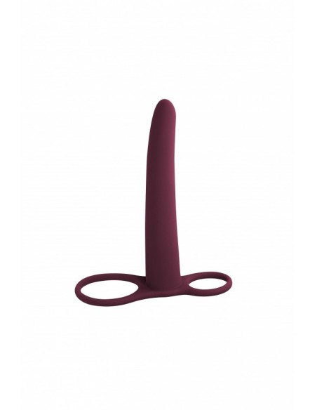 Strapon Pure Passion Double Penetration Gimlet Wine Red - Strap-ony, dilda na pasku bez wibracji - 3