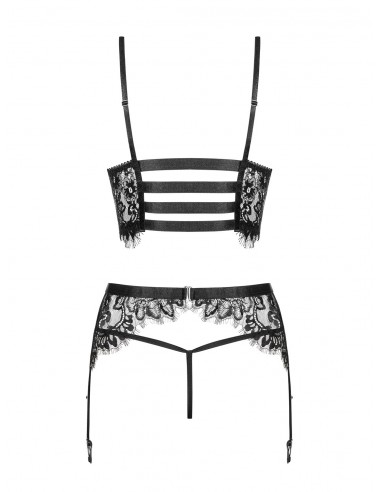 Komplet Bielizny Lashy 3-Częściowy Czarny - Komplety bielizny erotycznej - 6