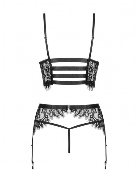 Komplet Bielizny Lashy 3-Częściowy Czarny - Komplety bielizny erotycznej - 6